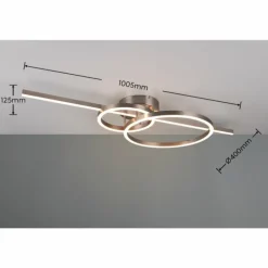 Plafonnier Trio MONTILLA LED Nickel mat, 1 lumière, Télécommandes