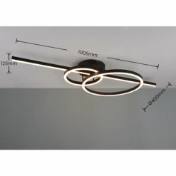 Plafonnier Trio MONTILLA LED Noir, 1 lumière, Télécommandes