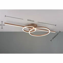 Plafonnier Trio MONTILLA LED Brun, 1 lumière, Télécommandes