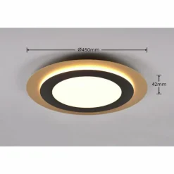 Plafonnier Trio MORGAN LED Or, Noir, 1 lumière, Télécommandes