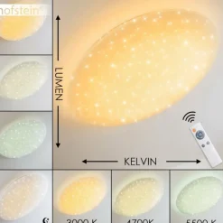 Plafonnier Trio NAGANO LED Blanc, 1 lumière, Télécommandes, Changeur de couleurs