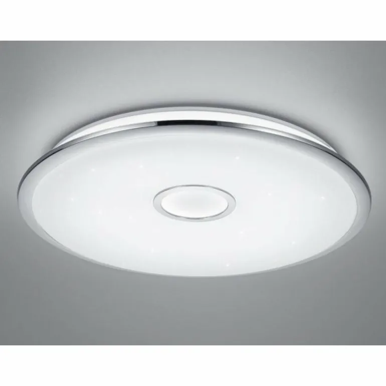 Plafonnier Trio OSAKA LED Chrome, 1 lumière, Télécommandes