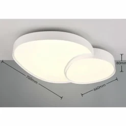 Plafonnier Trio RISE LED Blanc, 1 lumière, Télécommandes