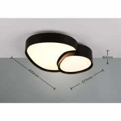 Plafonnier Trio RISE LED Noir, 1 lumière, Télécommandes