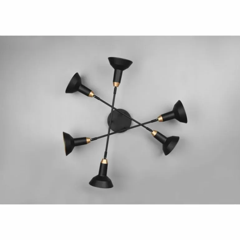 Plafonnier Trio Roxie Noir, 6 lumières