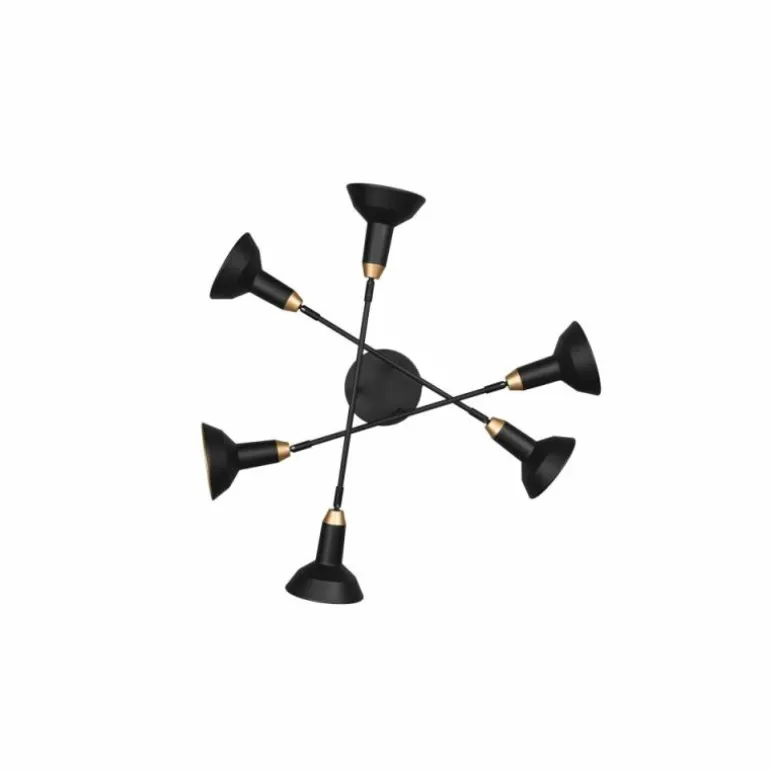 Plafonnier Trio Roxie Noir, 6 lumières
