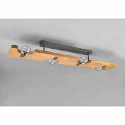 Plafonnier Trio Tailor Brun foncé, Écru, Nickel mat, 4 lumières