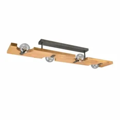 Plafonnier Trio Tailor Brun foncé, Écru, Nickel mat, 4 lumières