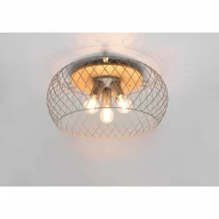 Plafonnier Trio Tamil Brun foncé, Nickel mat, 3 lumières