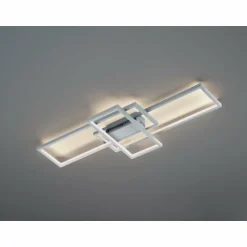 Plafonnier Trio THIAGO LED Nickel mat, 1 lumière, Télécommandes, Changeur de couleurs