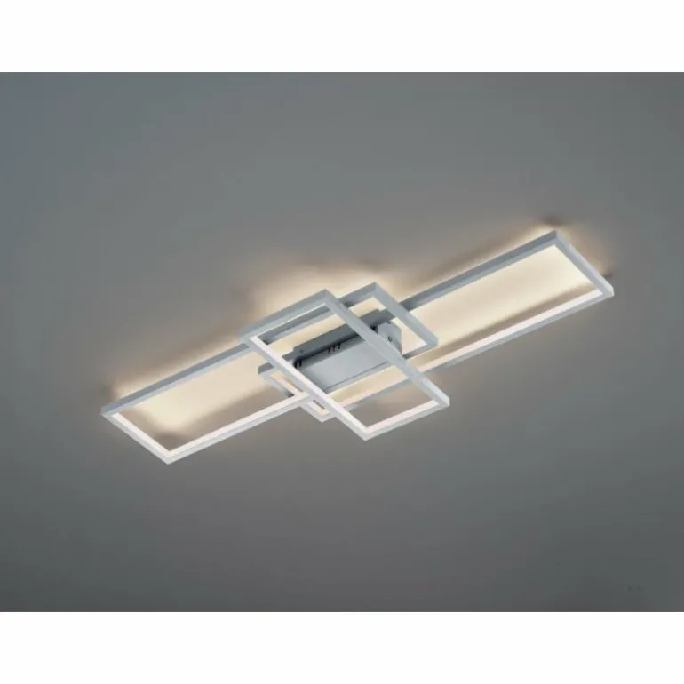 Plafonnier Trio THIAGO LED Nickel mat, 1 lumière, Télécommandes, Changeur de couleurs
