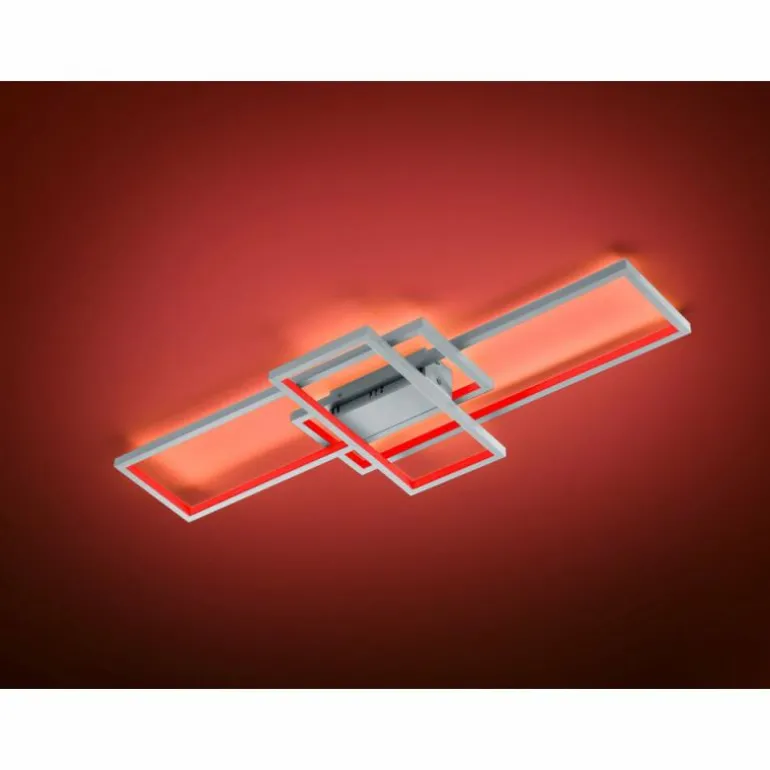 Plafonnier Trio THIAGO LED Nickel mat, 1 lumière, Télécommandes, Changeur de couleurs