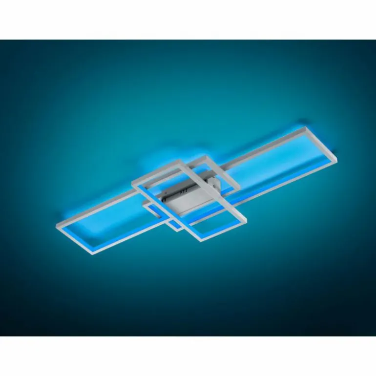 Plafonnier Trio THIAGO LED Nickel mat, 1 lumière, Télécommandes, Changeur de couleurs
