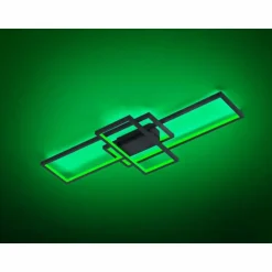 Plafonnier Trio THIAGO LED Anthracite, 1 lumière, Télécommandes, Changeur de couleurs