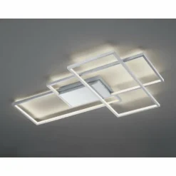 Plafonnier Trio THIAGO LED Nickel mat, 1 lumière, Télécommandes, Changeur de couleurs