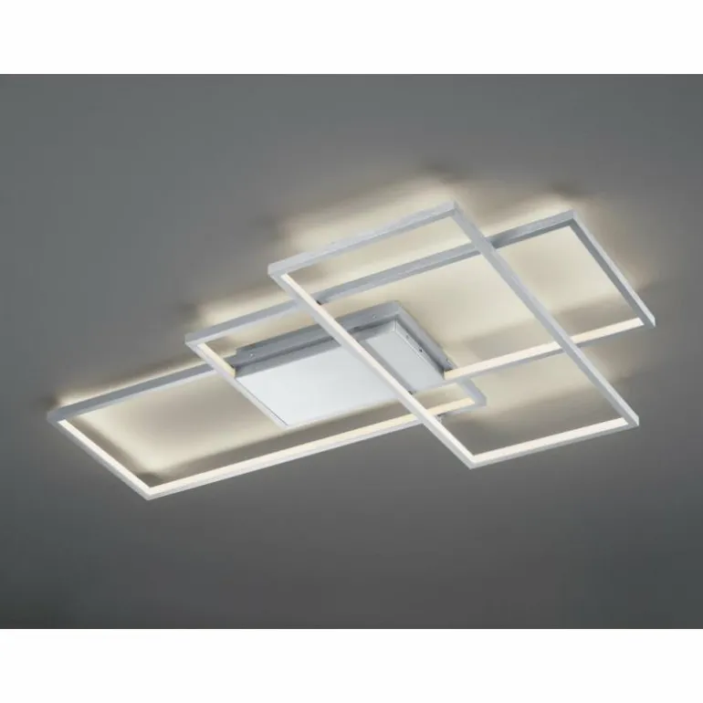 Plafonnier Trio THIAGO LED Nickel mat, 1 lumière, Télécommandes, Changeur de couleurs