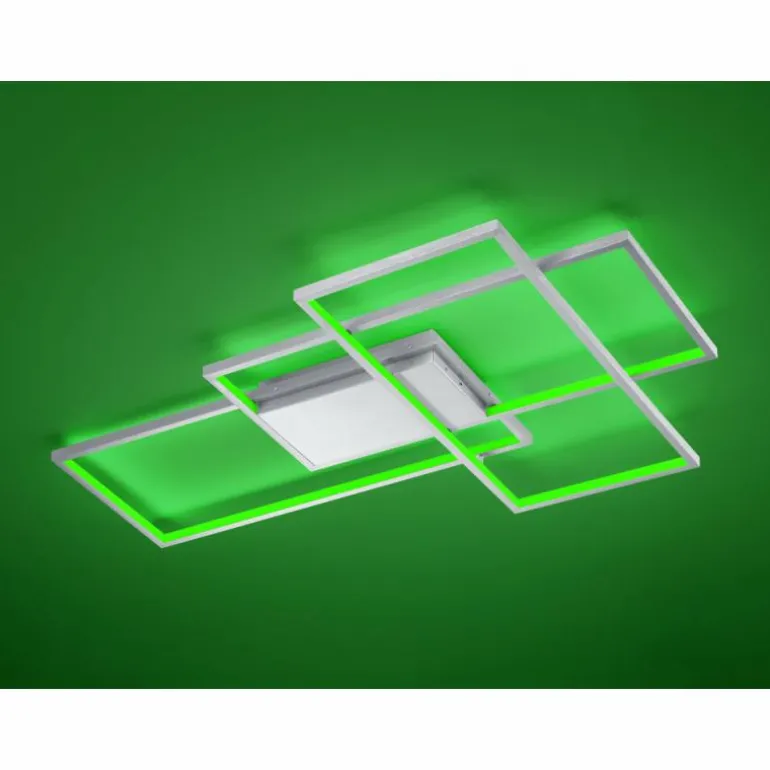 Plafonnier Trio THIAGO LED Nickel mat, 1 lumière, Télécommandes, Changeur de couleurs