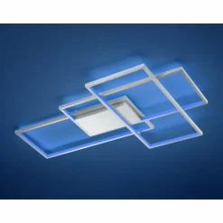 Plafonnier Trio THIAGO LED Nickel mat, 1 lumière, Télécommandes, Changeur de couleurs