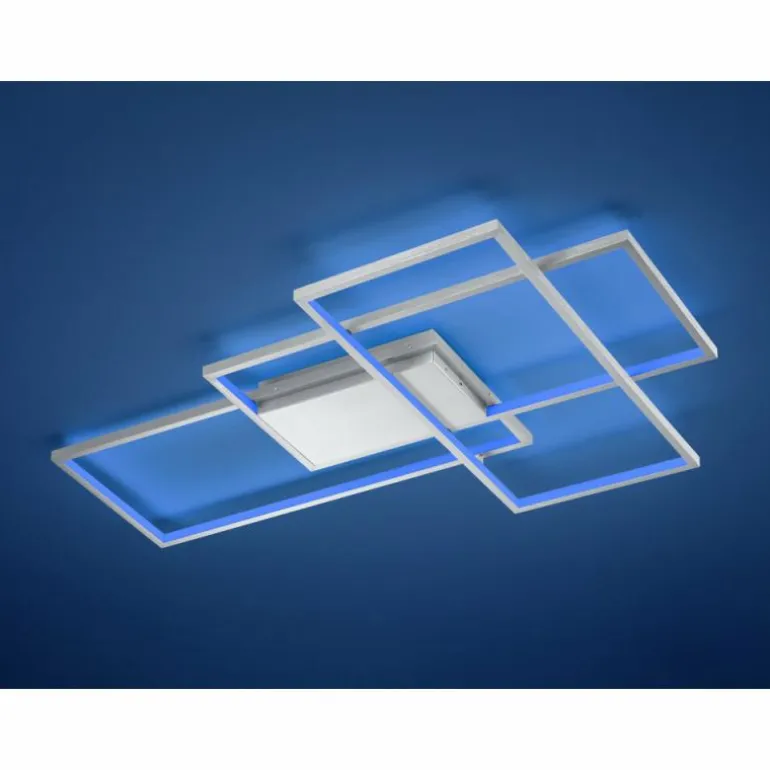 Plafonnier Trio THIAGO LED Nickel mat, 1 lumière, Télécommandes, Changeur de couleurs