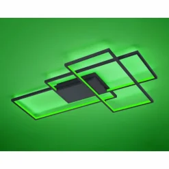 Plafonnier Trio THIAGO LED Anthracite, 1 lumière, Télécommandes, Changeur de couleurs