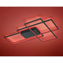 Plafonnier Trio THIAGO LED Anthracite, 1 lumière, Télécommandes, Changeur de couleurs