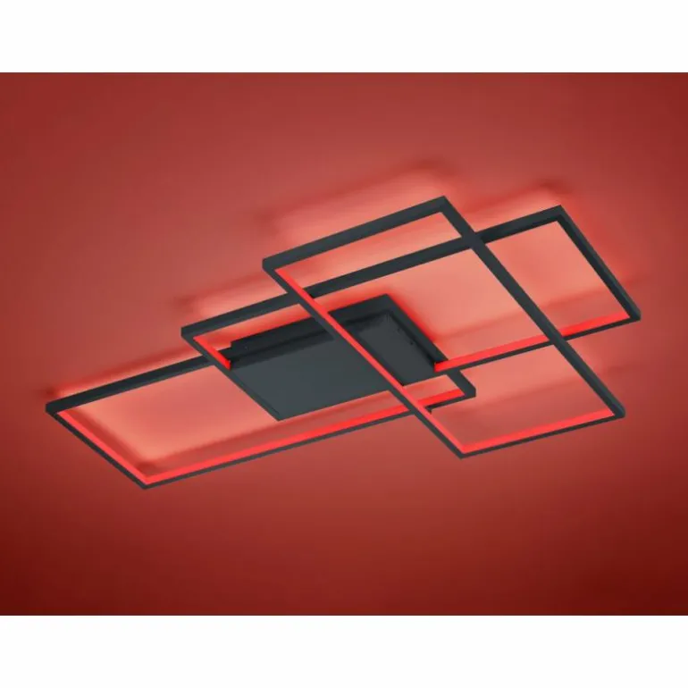 Plafonnier Trio THIAGO LED Anthracite, 1 lumière, Télécommandes, Changeur de couleurs