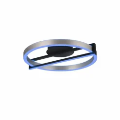 Plafonnier Trio Thompson LED Aluminium brossé, 1 lumière, Télécommandes, Changeur de couleurs