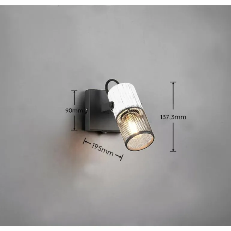 Plafonnier Trio TOSH Noir, 1 lumière