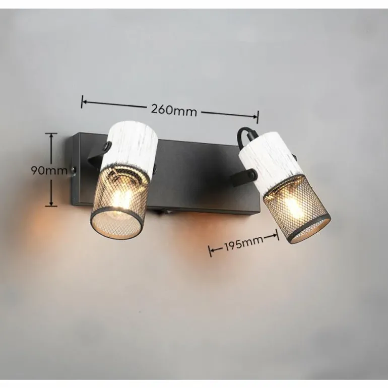 Plafonnier Trio TOSH Noir, 2 lumières