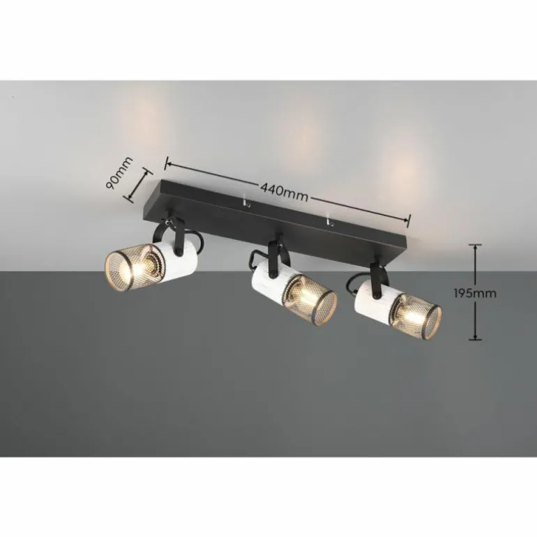 Plafonnier Trio TOSH Noir, 3 lumières