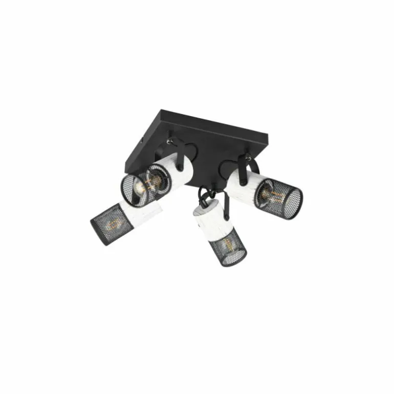 Plafonnier Trio TOSH Noir, 4 lumières