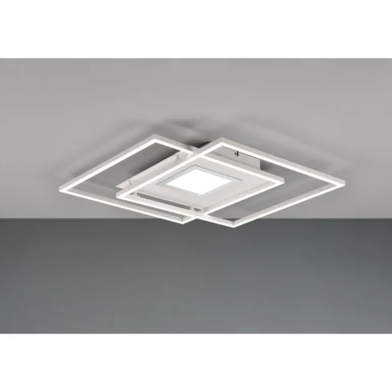 Plafonnier Trio Via LED Blanc, 1 lumière, Télécommandes