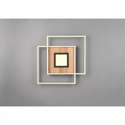 Plafonnier Trio Via LED Couleur bois, Noir, 1 lumière, Télécommandes