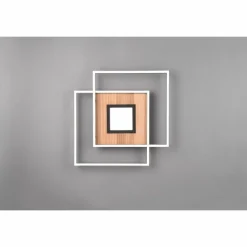 Plafonnier Trio Via LED Couleur bois, Noir, 1 lumière, Télécommandes