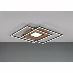 Plafonnier Trio Via LED Or, Noir, 1 lumière, Télécommandes