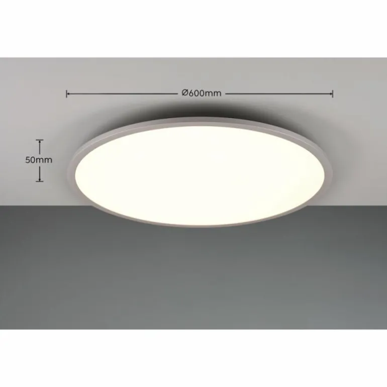 Plafonnier Trio YUMA LED Titane, 2 lumières, Télécommandes, Changeur de couleurs