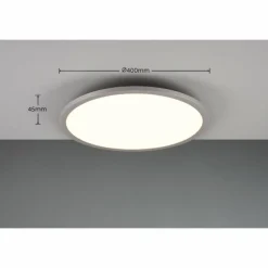 Plafonnier Trio YUMA LED Titane, 2 lumières, Télécommandes, Changeur de couleurs