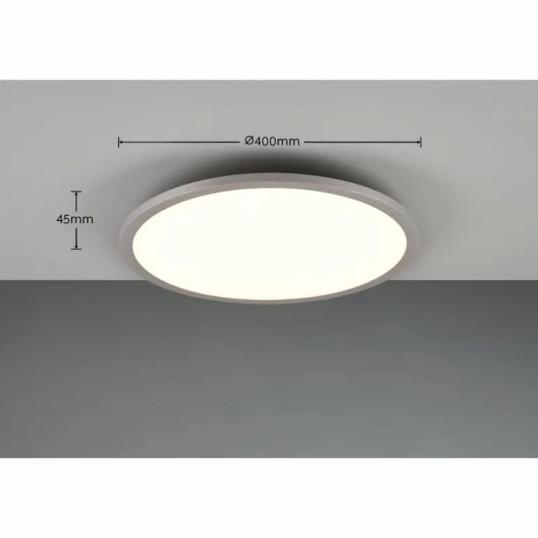 Plafonnier Trio YUMA LED Titane, 2 lumières, Télécommandes, Changeur de couleurs