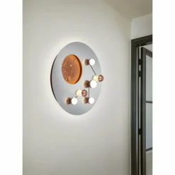 Plafonnier Trio Zodiac LED Aluminium brossé, Or, 1 lumière