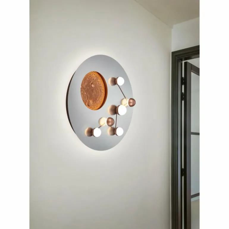 Plafonnier Trio Zodiac LED Aluminium brossé, Or, 1 lumière