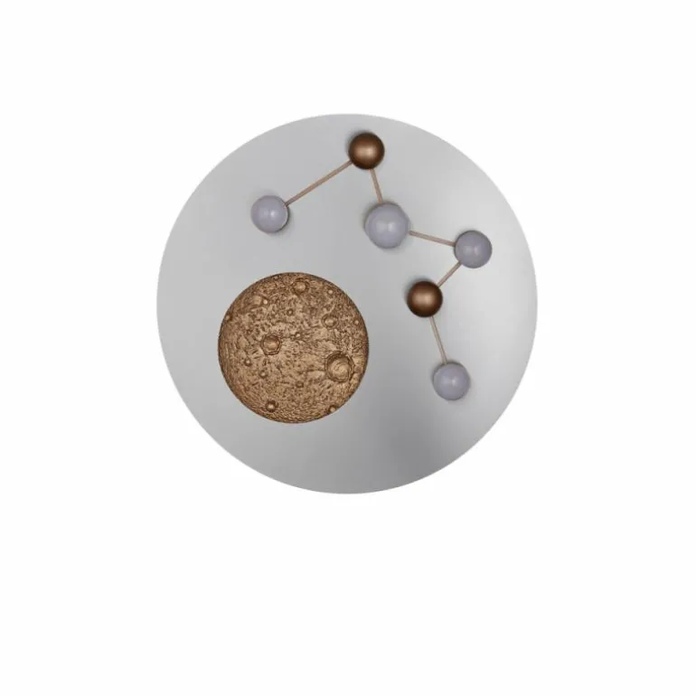 Plafonnier Trio Zodiac LED Aluminium brossé, Or, 1 lumière