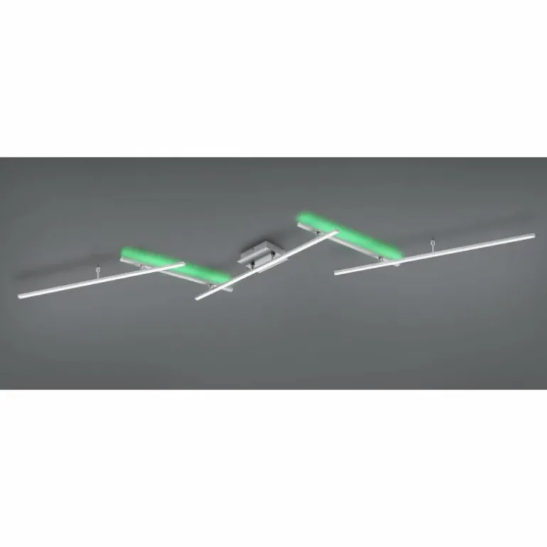 Plafonnier Trio-Leuchten Arvin LED Nickel mat, 2 lumières, Télécommandes, Changeur de couleurs