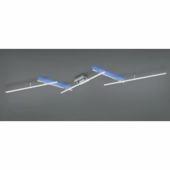 Plafonnier Trio-Leuchten Arvin LED Nickel mat, 2 lumières, Télécommandes, Changeur de couleurs