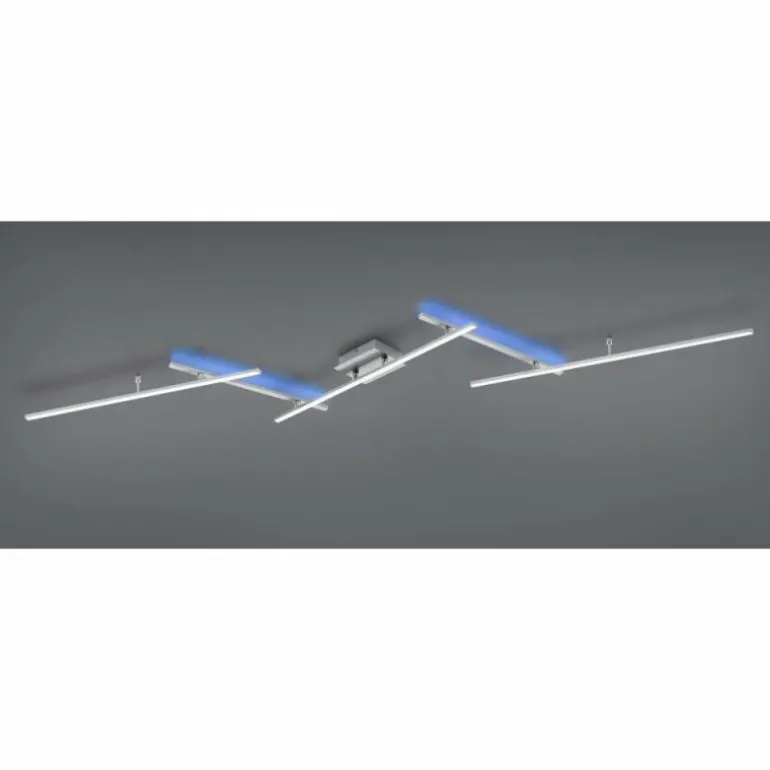 Plafonnier Trio-Leuchten Arvin LED Nickel mat, 2 lumières, Télécommandes, Changeur de couleurs