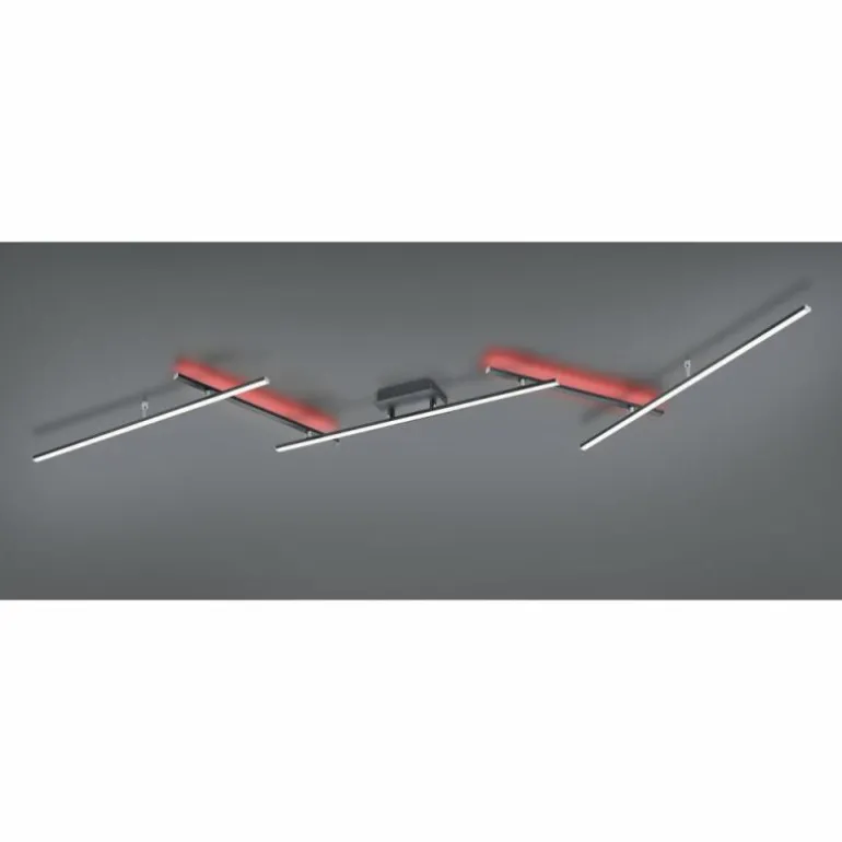 Plafonnier Trio-Leuchten Arvin LED Noir, 2 lumières, Télécommandes, Changeur de couleurs