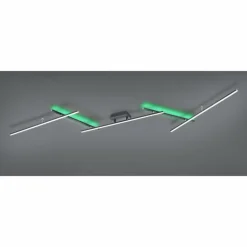 Plafonnier Trio-Leuchten Arvin LED Noir, 2 lumières, Télécommandes, Changeur de couleurs