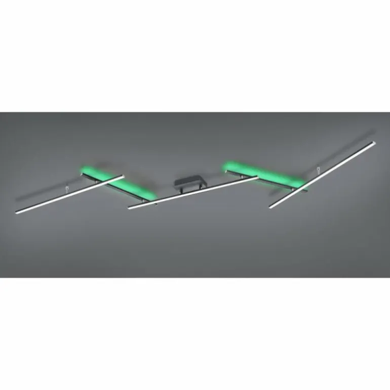 Plafonnier Trio-Leuchten Arvin LED Noir, 2 lumières, Télécommandes, Changeur de couleurs