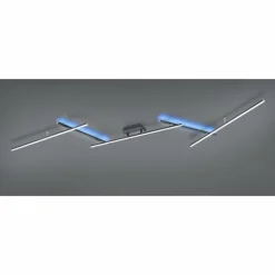 Plafonnier Trio-Leuchten Arvin LED Noir, 2 lumières, Télécommandes, Changeur de couleurs