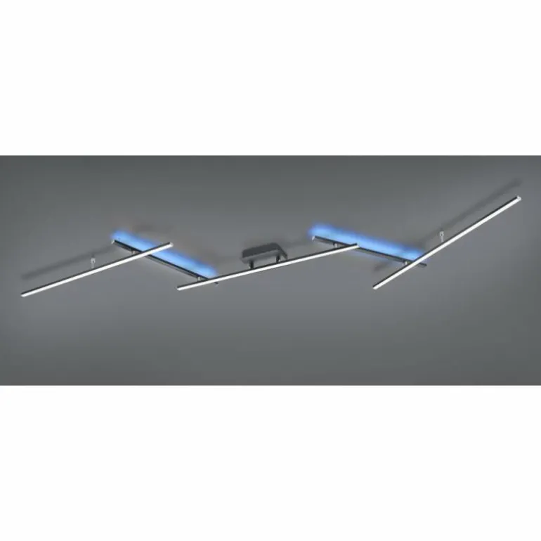 Plafonnier Trio-Leuchten Arvin LED Noir, 2 lumières, Télécommandes, Changeur de couleurs