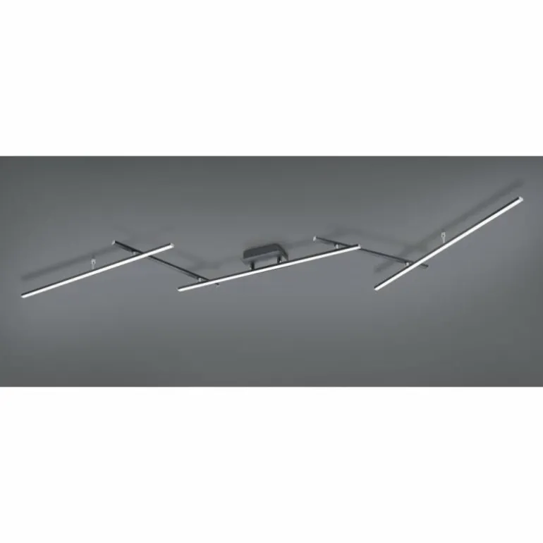 Plafonnier Trio-Leuchten Arvin LED Noir, 2 lumières, Télécommandes, Changeur de couleurs